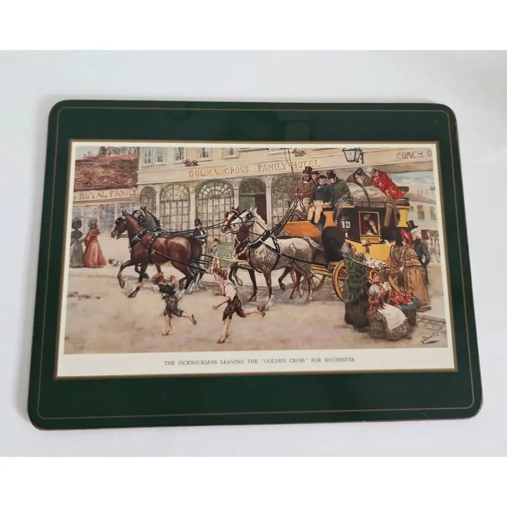 Vintage Pimpernel Nicholas Nickleby Cork Back Placemats Set of 5 England